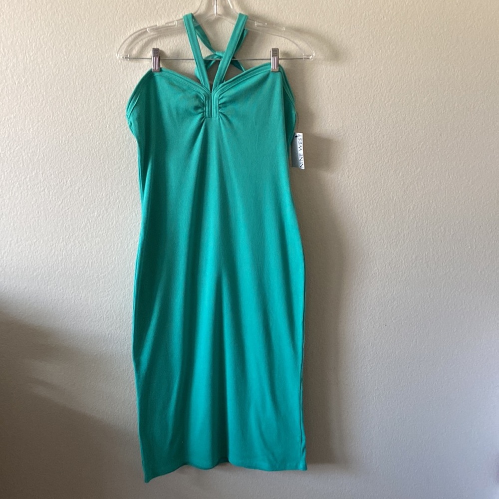 NEW Ribbed Body Sexy Body Dress Teal Green by Nine West